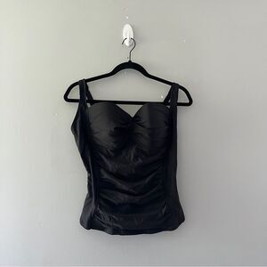 NEW Nicole Miller Studio Black Tankini Swimsuit Top Size XL